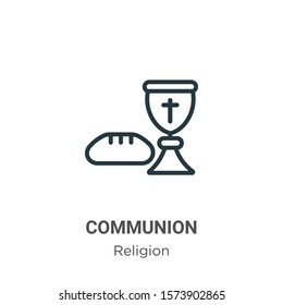 Communion outline vector icon. Thin line black communion icon, flat vector simple element illustration from editable religion concept isolated on white background