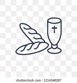 Communion vector outline icon isolated on transparent background, high quality linear Communion transparency concept can be used web and mobile