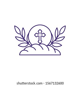 Communion wafer and bread design, religion christianity god faith spirituality belief pray and hope theme Vector illustration