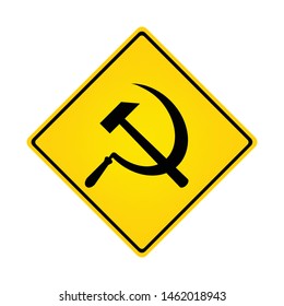 Communism area warning sign, vector design