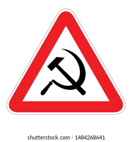 Communism area warning sign, vector design