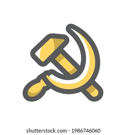 Communism Hammer and Sickle Vector icon Cartoon illustration