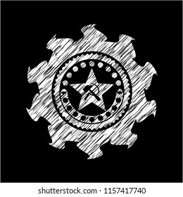 communism icon with chalkboard texture
