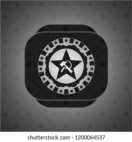 communism icon inside black emblem. Vintage.
