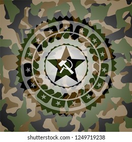 communism icon inside camo emblem
