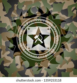 communism icon inside camo emblem