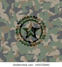 communism icon inside camo texture