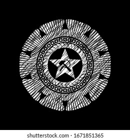 communism icon inside chalk emblem
