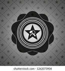 communism icon inside realistic black emblem