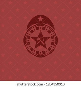 communism icon inside red icon or emblem