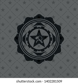 communism icon inside retro style black emblem