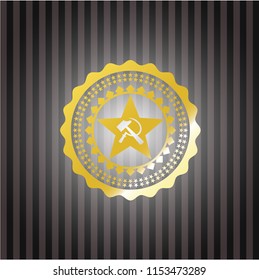 communism icon inside shiny emblem