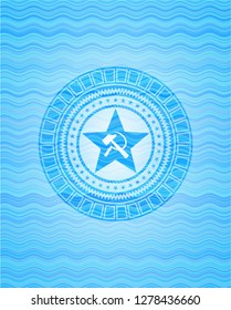 communism icon inside water emblem background.