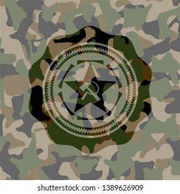 communism icon on camo pattern
