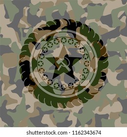 communism icon on camo texture