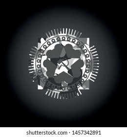 communism icon on grey camo pattern