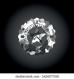 communism icon on grey camouflage pattern