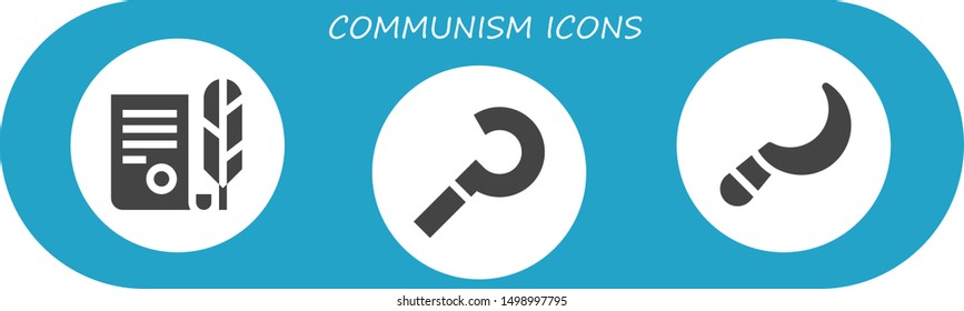 communism icon set. 3 filled communism icons.  Collection Of - Independence, Sickle
