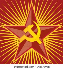 COMMUNISM retro poster - USSR Soviet Union 