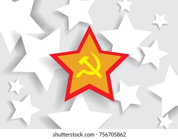communism star on gray background