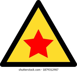 Communism star warning icon with flat style. Isolated vector communism star warning icon image on a white background.