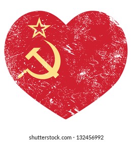 Communism USSR - Soviet union retro heart flag