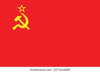 Communist flag. Flag of the Soviet Union. Hammer and crook.

Keywords language: English