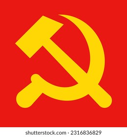 Communist icon. Hammer and sickle. Communist Party. Vector.