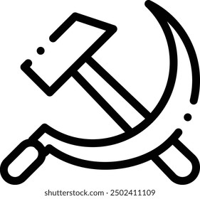 communist icon. Thin Linear Style Design Isolated On White Background