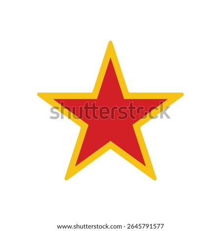 Communist red star icon isolated on white background, Golden red star, champion and winner sign template