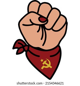 Communist Socialist Marxist Fist Cartoon Logo