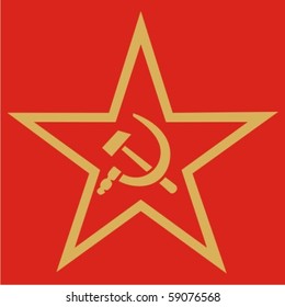 Communist - Soviet Union Red Star (hammer And Sickle)