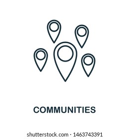 Communities outline icon. Thin line style from icons collection. Pixel perfect simple element communities icon for web design, apps, software, print usage.
