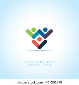 Community abstract emblem, design concept, logo, logotype element for template.