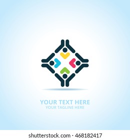 Community abstract emblem, design concept, logo, logotype element for template.