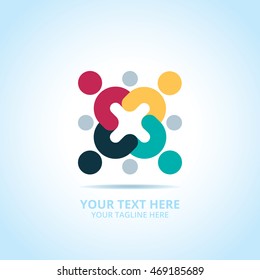 Community abstract logo, design concept, emblem, logotype element for template.