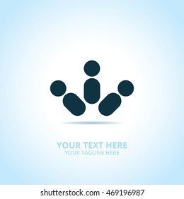Community abstract logo, design concept, emblem, logotype element for template.
