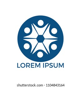 Community abstract logo. Happy People logo. Teamwork symbol. Social logo. Partnership people icon.