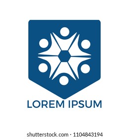 Community abstract logo. Happy People logo. Teamwork symbol. Social logo. Partnership people icon.