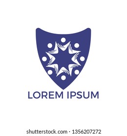 Community abstract logo. Happy People logo. Teamwork symbol. Social logo. Partnership people icon.