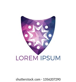 Community abstract logo. Happy People logo. Teamwork symbol. Social logo. Partnership people icon.