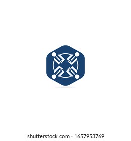 Community abstract logo. Happy People logo. Teamwork symbol.