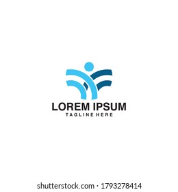 
Comunidad Con Ilustración De Icono De Vector De Logotipo Resumen