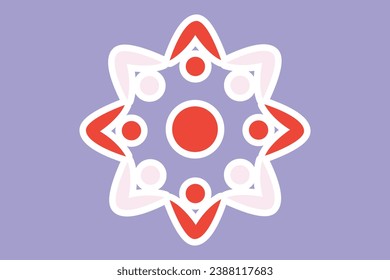 Community abstract sticker logo. Happy People logo. Teamwork symbol. Social logo. Partnership people sticker design logo.