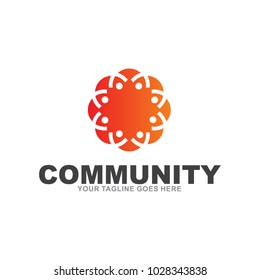 Community adoption and care logo design vector icon