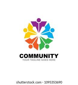 community, adoption and care logo design vector template