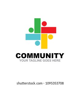 community, adoption and care logo design vector template