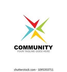 community, adoption and care logo design vector template