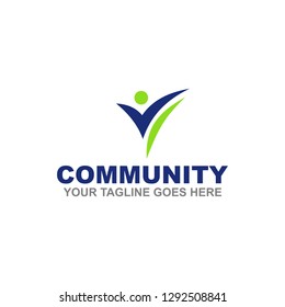 Community and adoption care logo design vector template