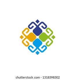 Community and adoption care logo design vector template